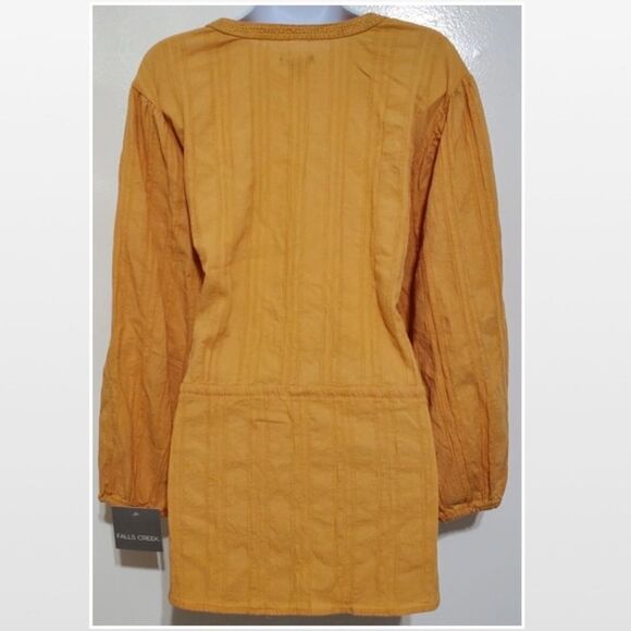 New Plus 3X Notch Neck Boho Hi Low Gold Top - Picture 9 of 16